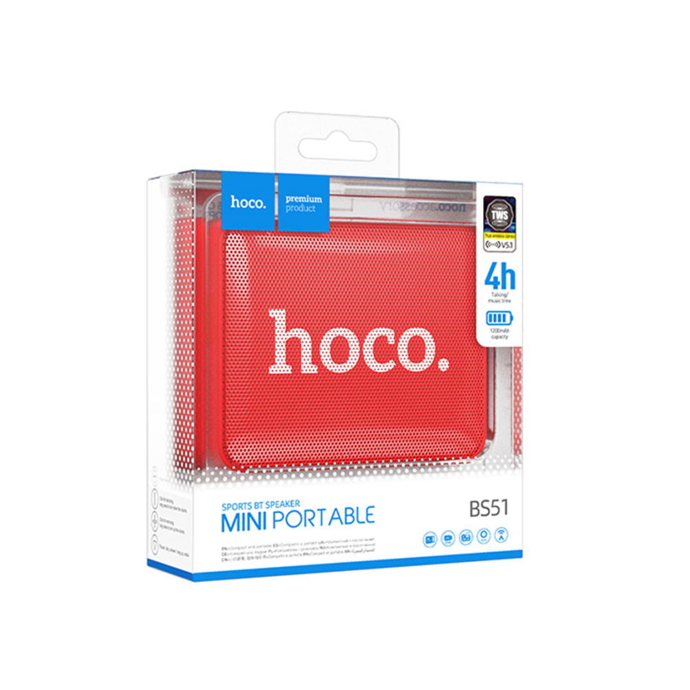 Boxa Portabila, Wireless BT 5.3, 5W, 1200mAh, Sport Brick, Red – Hoco BS51 [1]