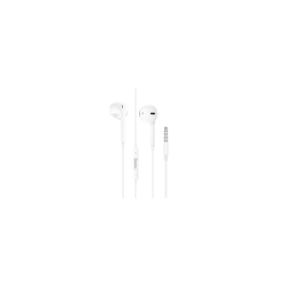 Casti cu Fir, In Ear, 3.5mm, 1.2m, Mic & Volume Key, HiFi, White – Hoco M101 [1]