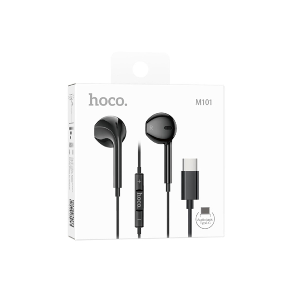 Casti cu Fir, In Ear, USB-C, 1.2m, Mic & Volume Key, HiFi, Black – Hoco M101 [1]
