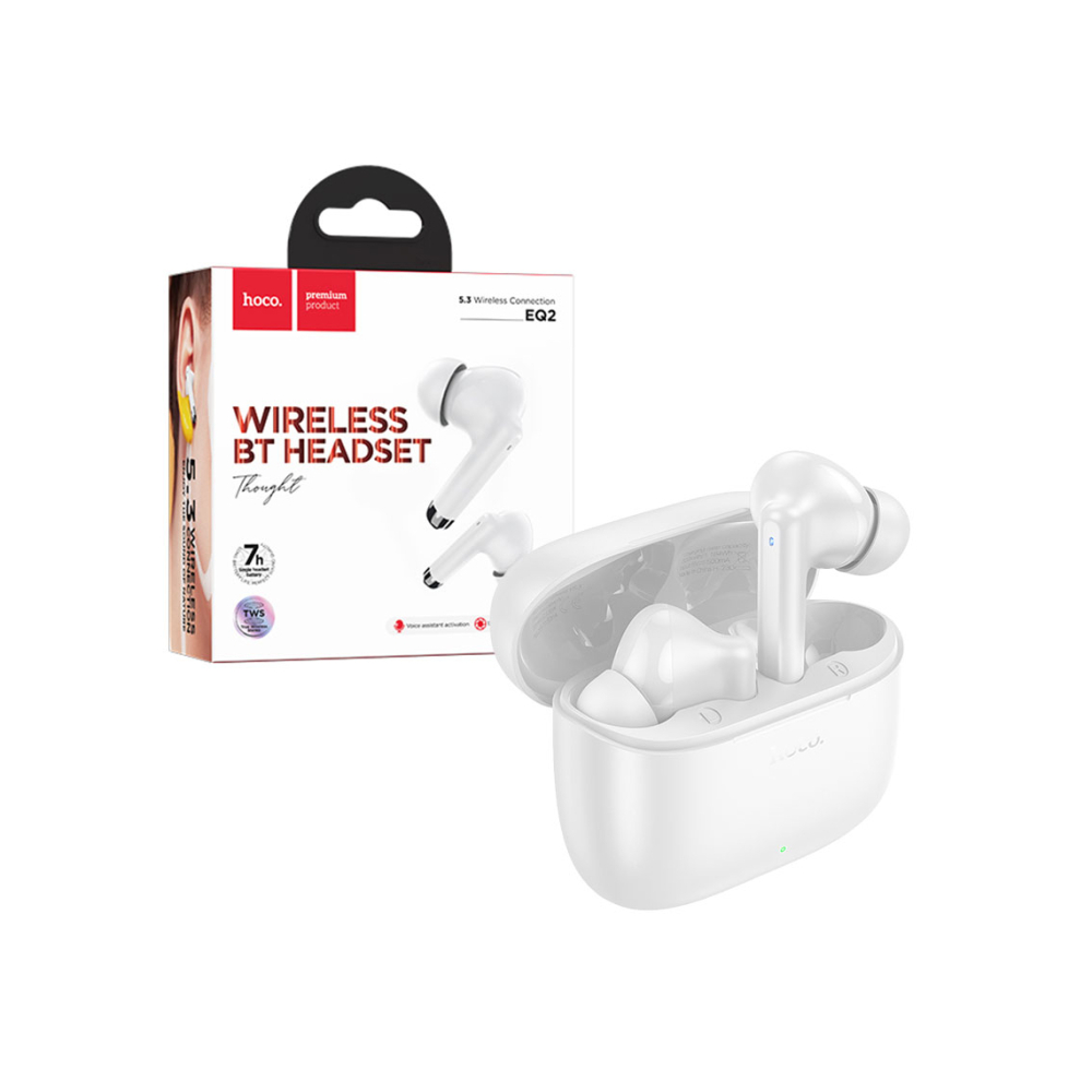 Casti Wireless, Ear Buds, BT 5.3, 180h StandBy, 300mAh, Thought, White – Hoco EQ2 [1]