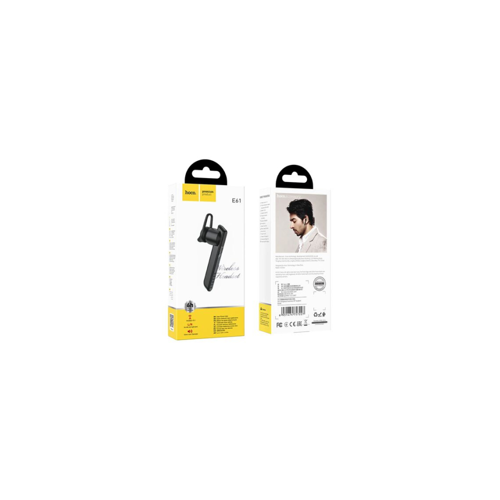 Accesorii Handsfree, In Ear, BT 5.1, 180h StandBy, 40mAh, Driving, SP, Gorgeous, Black – Hoco E61 [1]