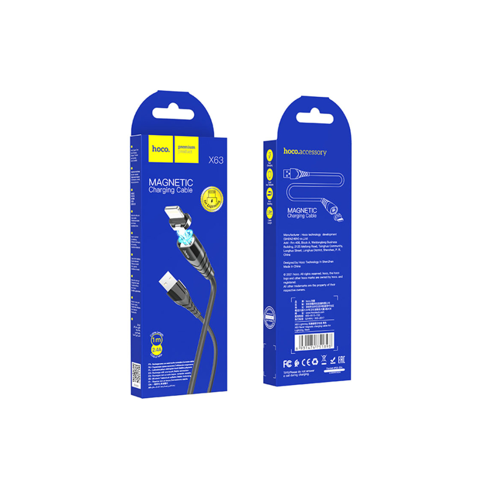 Cablu Date si Incarcare, USB-A la Lightning, 18W, 2.4A, 1m, Black – Hoco X63 [1]