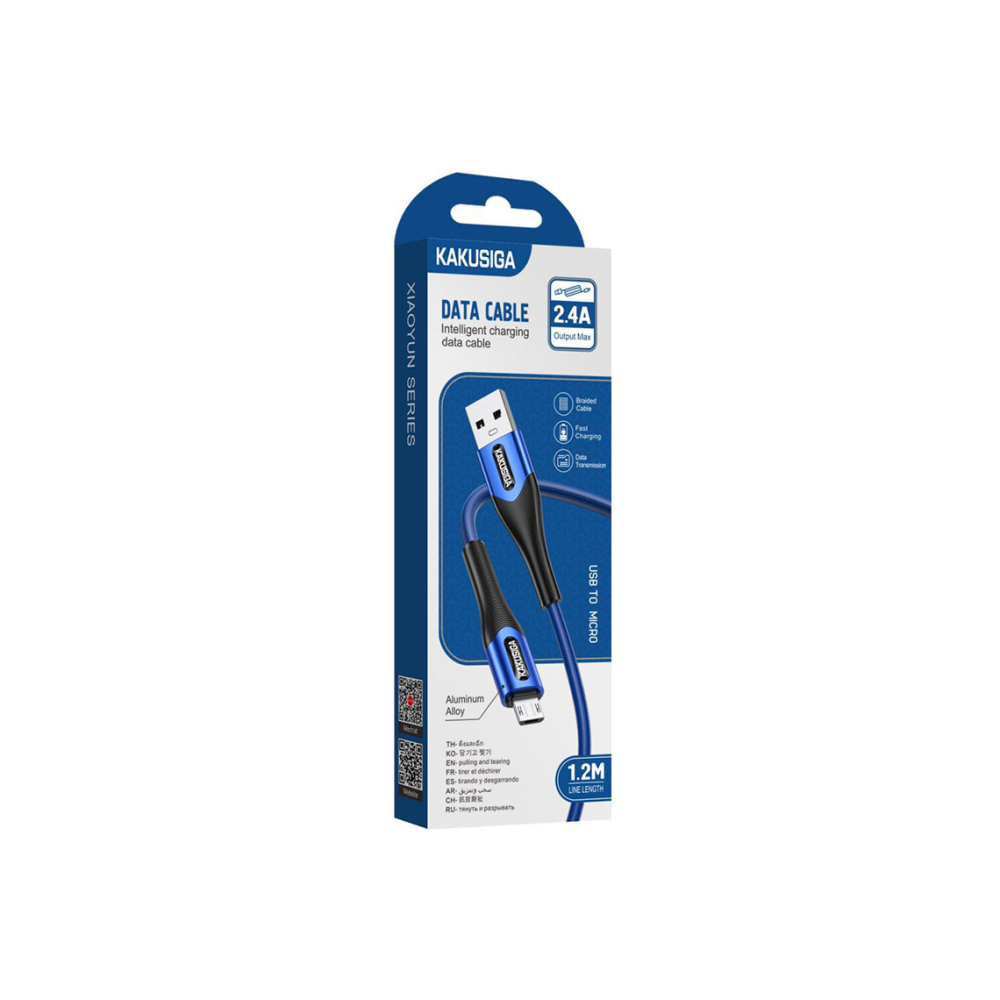 Cablu Date si Incarcare, USB-A la MicroUSB, 18W, 2.4A, 1.2m | Blue – Kaku KSC-724 [1]