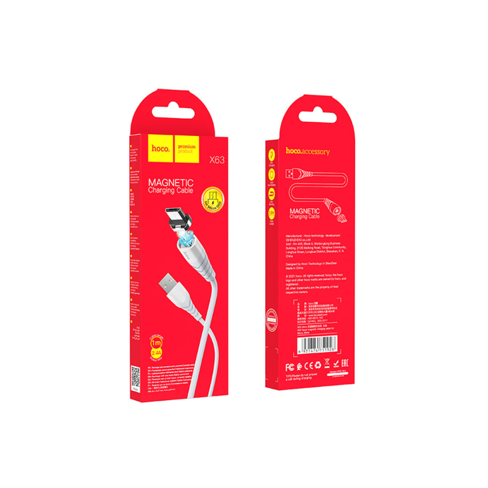 Cablu Date si Incarcare, USB-A la MicroUSB, 18W, 2.4A, 1m, White – Hoco X63 [1]