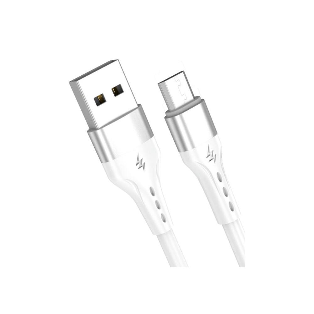 Cablu Date si Incarcare, USB-A la MicroUSB, 2.1A, 1m, White – Maxcell SJX-208 [1]
