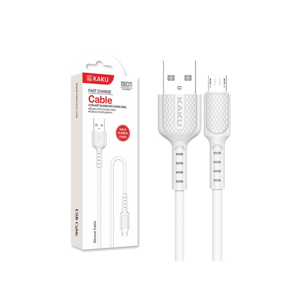 Cablu Date si Incarcare, USB-A la MicroUSB, 2.4A, 1m, White – Kaku KSC-111 [1]