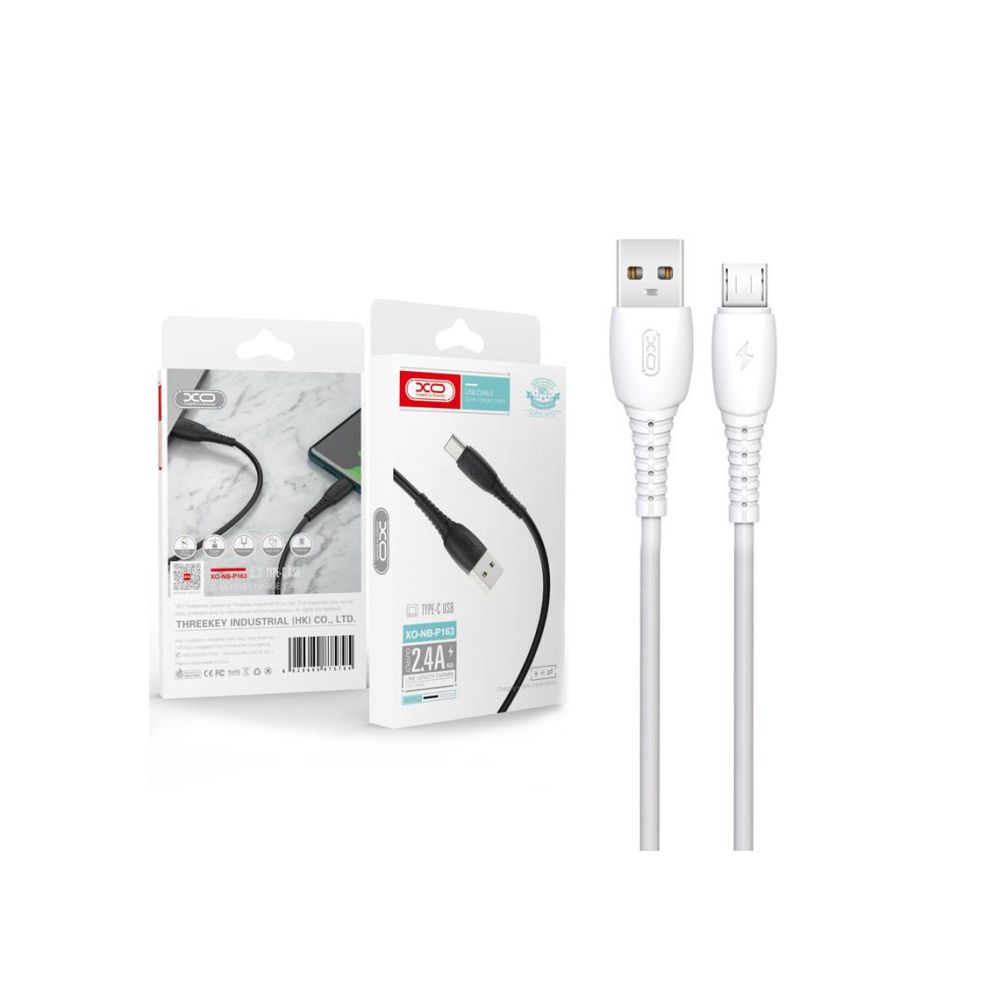 Cablu Date si Incarcare, USB-A la MicroUSB, 2.4A, 1m, White – XO NB-P163 [1]