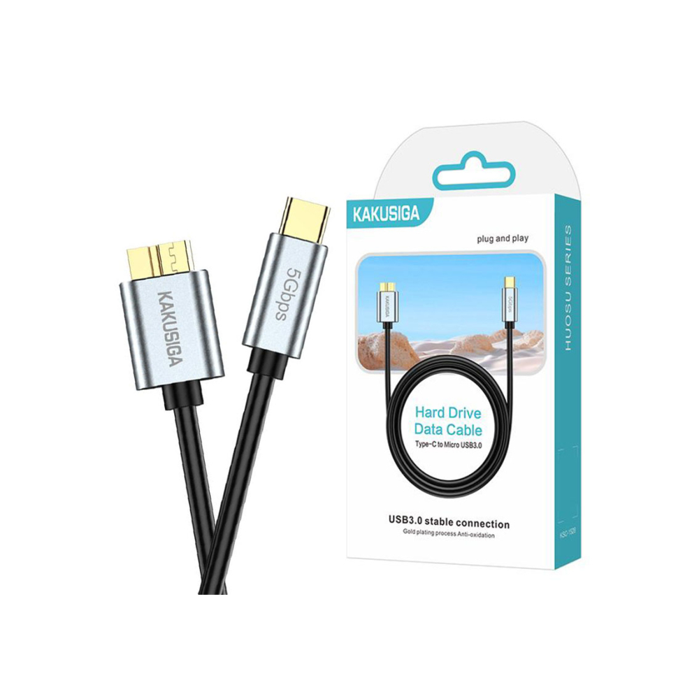 Cablu HDD, DataTransfer, USB-C la MicroUSB 3.0, 5GB/s, 50cm, BLACK – Kaku KSC-1528 [1]