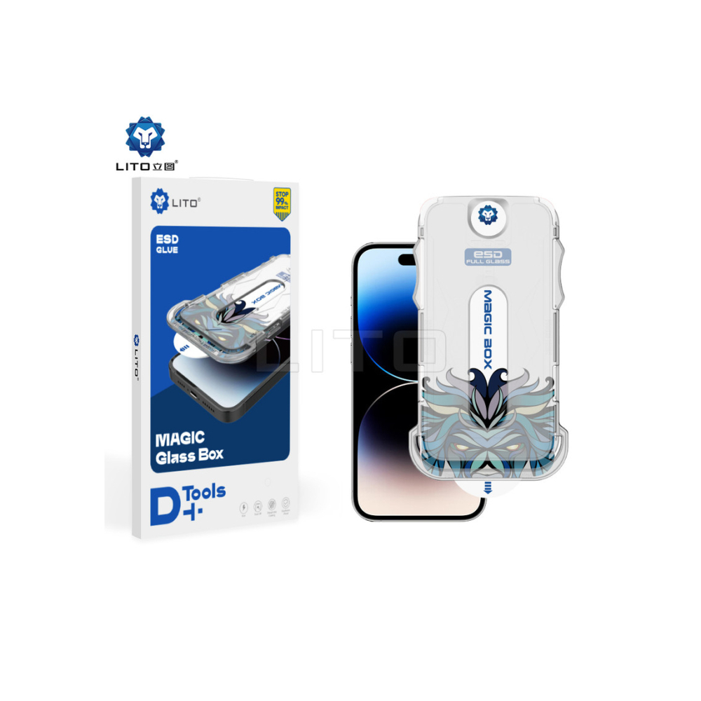 Folie Sticla Iphone 13, Clear, Black Frame – Lito [1]