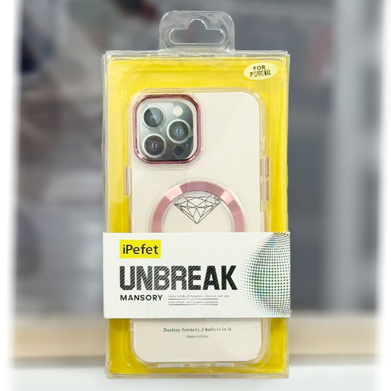 Husa iPhone 14 Plus » iPefet Clear, AntiDrop cu MagSafe, Acryl PINK ROSE [1]