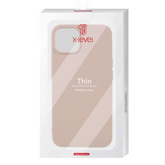 Husa iPhone 14 Plus » X Level Thin MicroFiber, Cream [1]