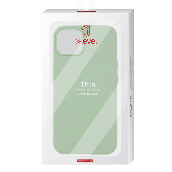 Husa iPhone 14 Plus » X Level Thin MicroFiber, Light Green [1]