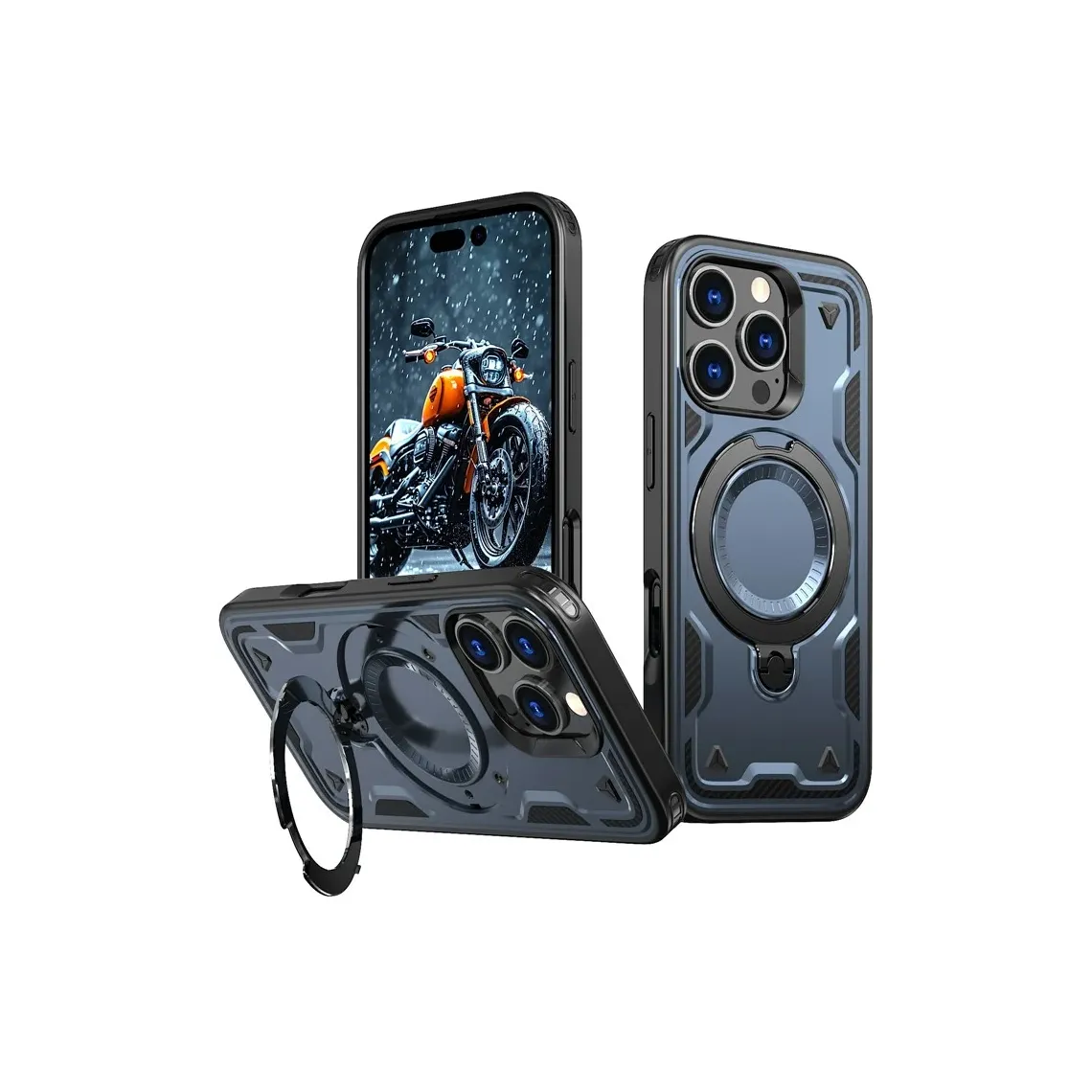 Husa iPhone 14 Pro » Hybrid Armor MagRing, MultiAngle, Blue [1]