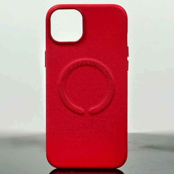 Husa iPhone 15 Plus » Kraft cu MagSafe, Eco-Leather, Red [1]