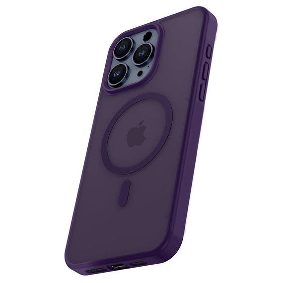 Husa iPhone 15 Plus - MagSafe color » Fashion Frosted, Gray / Purple [1]