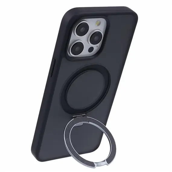 Husa iPhone 15 Plus » Mike AntiDrop, cu MagSafe, Inel Stand, Gray / Black [1]
