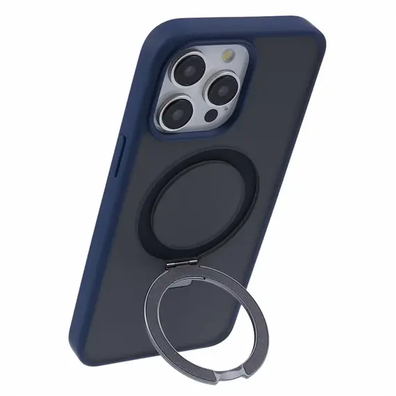 Husa iPhone 15 Plus » Mike AntiDrop, cu MagSafe, Inel Stand, Gray / Blue [1]