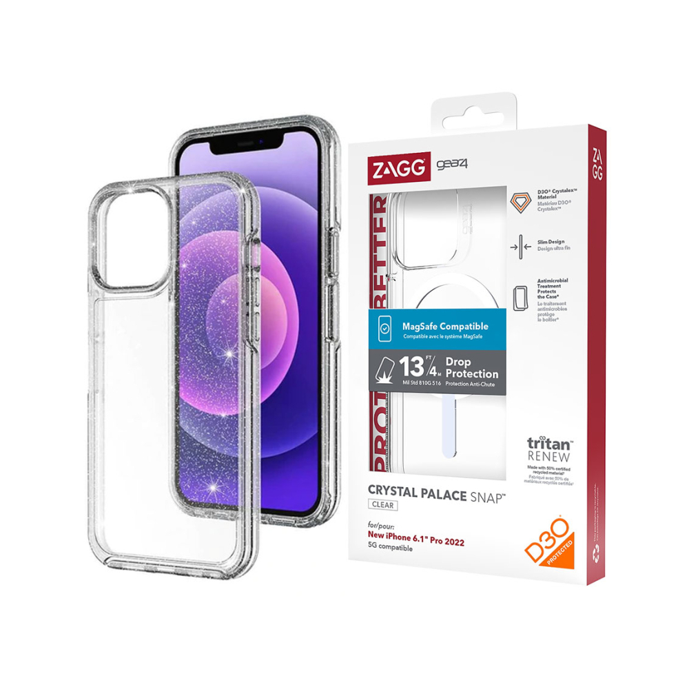 Husa iPhone 15 Plus - ShockProof » gear4 Clear/Glitter [1]