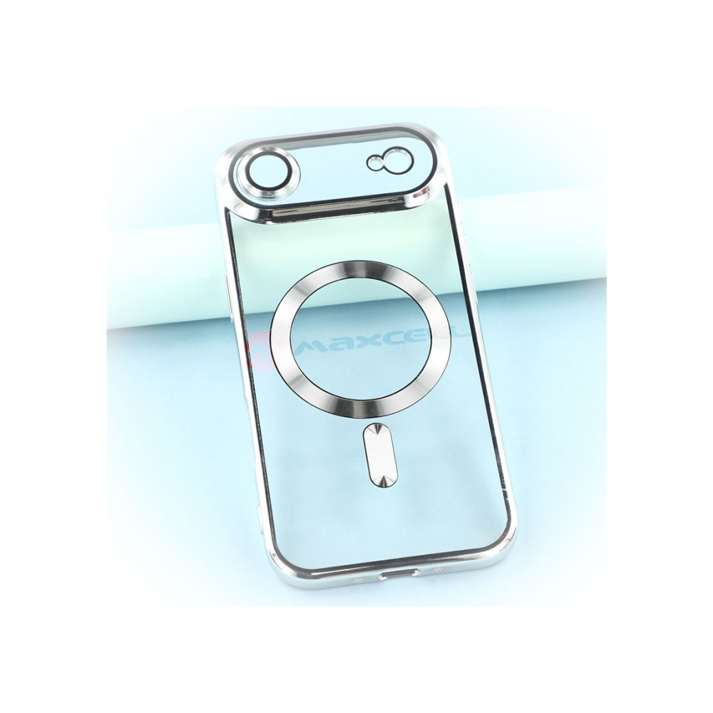 Husa iPhone 17 Air » Plating MagCase, TPU Clear, frame SILVER [1]