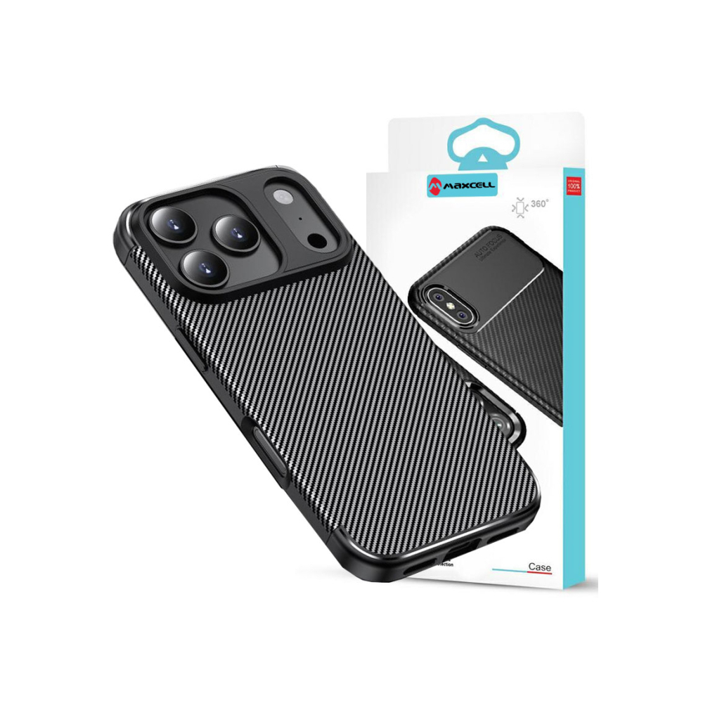 Husa iPhone 17 Pro » AutoFocus Carbon Texture, TPU, BLACK [1]