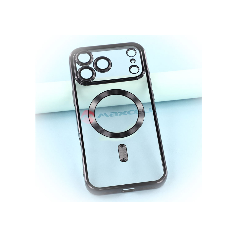 Husa iPhone 17 Pro » Plating MagCase, TPU Clear, frame BLACK [1]
