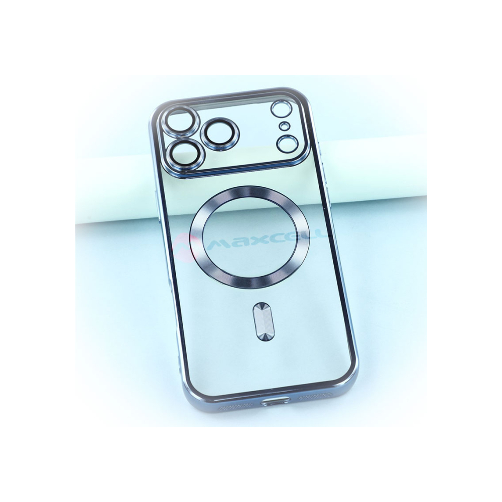 Husa iPhone 17 Pro » Plating MagCase, TPU Clear, frame BLUE [1]