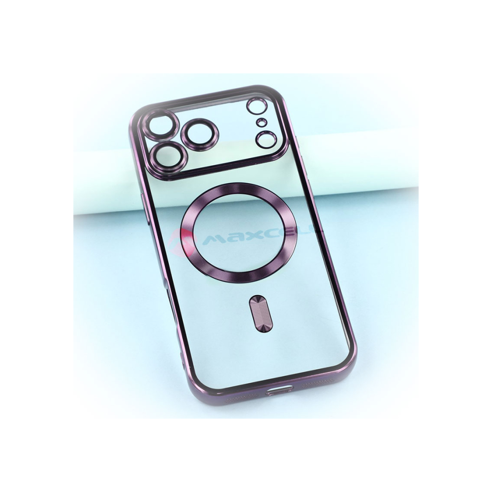 Husa iPhone 17 Pro » Plating MagCase, TPU Clear, frame PURPLE [1]