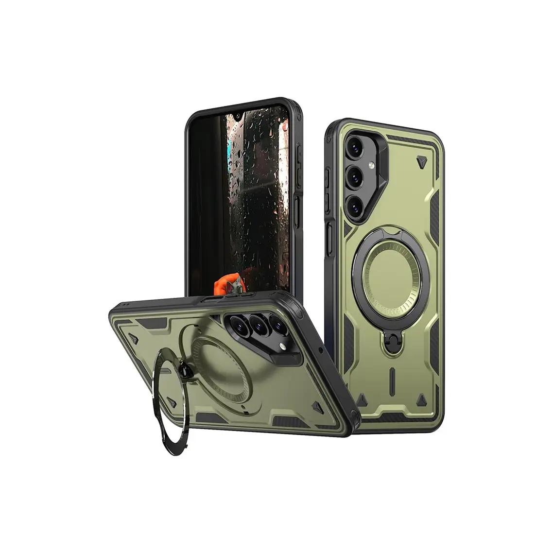 Husa Samsung S24 Ultra Hybrid Armor MagRing, MultiAngle, Gri [1]