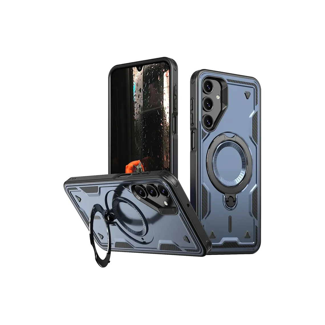 Husa Samsung S24 Ultra Hybrid Armor MagRing, MultiAngle, Gri [1]