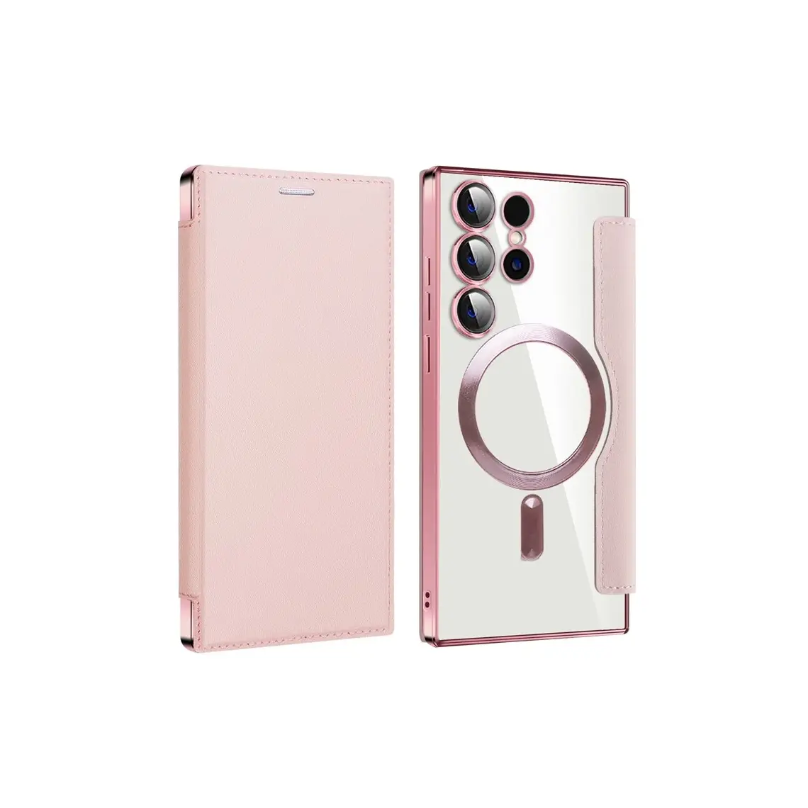 Husa Samsung S24 Ultra MagFlip Magnet, RFID protect, Piele Roz [1]