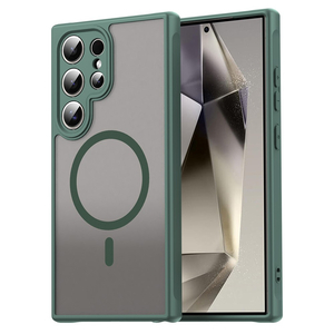 Husa Samsung S24 Ultra MagFrost Pro MagSafe, /GREEN Matte Frosted Gri [1]