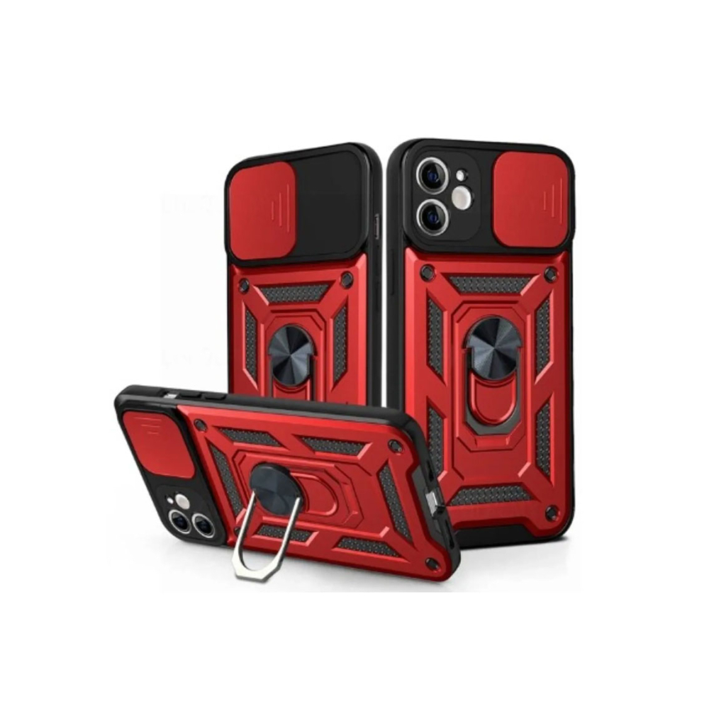 Husa Samsung S25 Plus Armor CamSlide, Ring Stand Rosu [1]