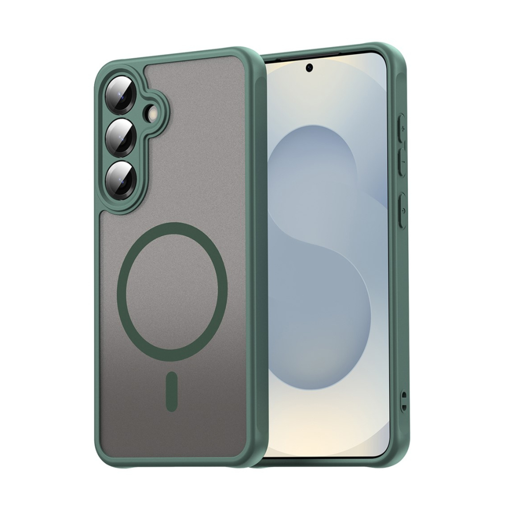 Husa Samsung S25 Plus MagFrost Pro MagSafe, /GREEN Matte Frosted Gri [1]