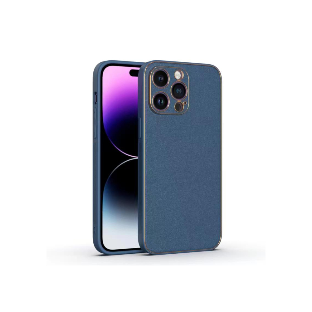 Husa Yolo, iPhone 14 Pro Max, Eco » Leather, TPU Edge, Navy Blue [1]