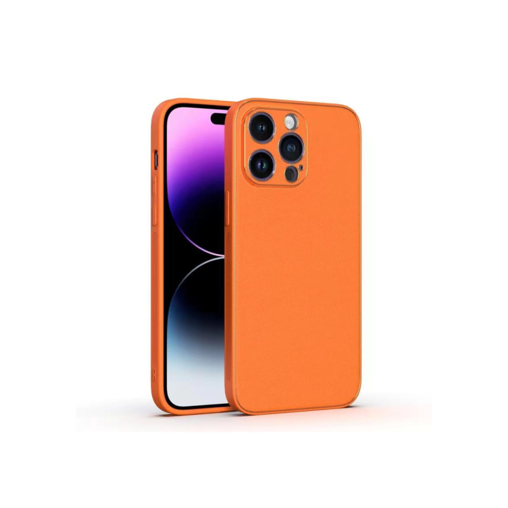 Husa Yolo, iPhone 14 Pro Max, Eco » Leather, TPU Edge, Orange [1]
