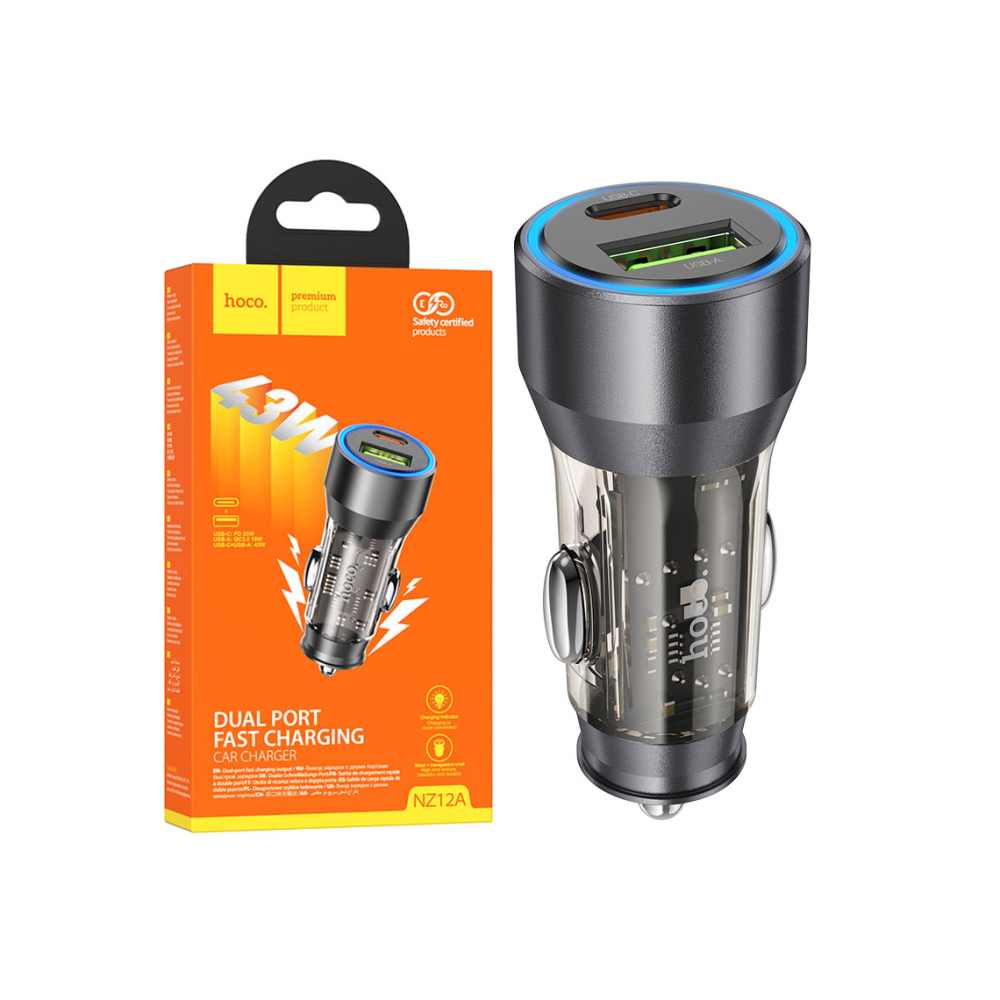 Încărcător auto 25W, 1xUSB-C, 1xUSB-A, PD, QC3.0– Hoco [1]