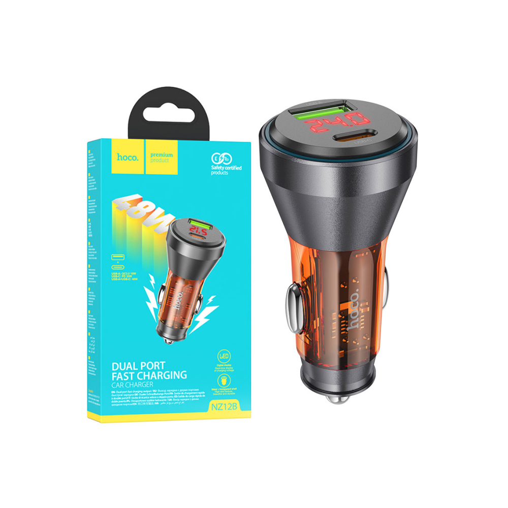 Încărcător auto 30W, 1xUSB-C, 1xUSB-A, PD, QC3.0– Hoco [1]