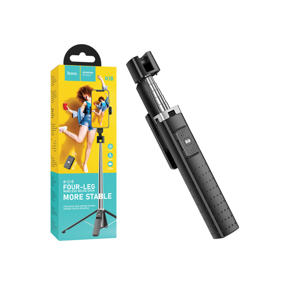 Selfie stick, BT, telecomandă – Hoco K18 (Black) [1]