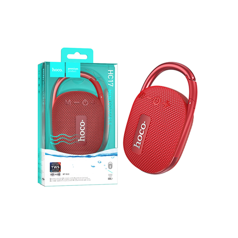 Boxa Portabila, Wireless BT 5.3, 5W, 500mAh, TF, USB disk, Easy JoySport, Red – Hoco HC17 [1]
