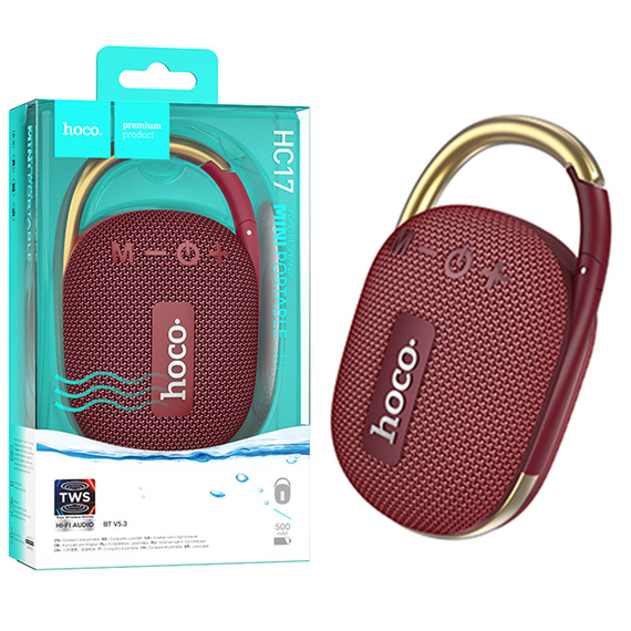 Boxa Portabila, Wireless BT 5.3, 5W, 500mAh, TF, USB disk, Easy JoySport, Wine Red – Hoco HC17 [1]