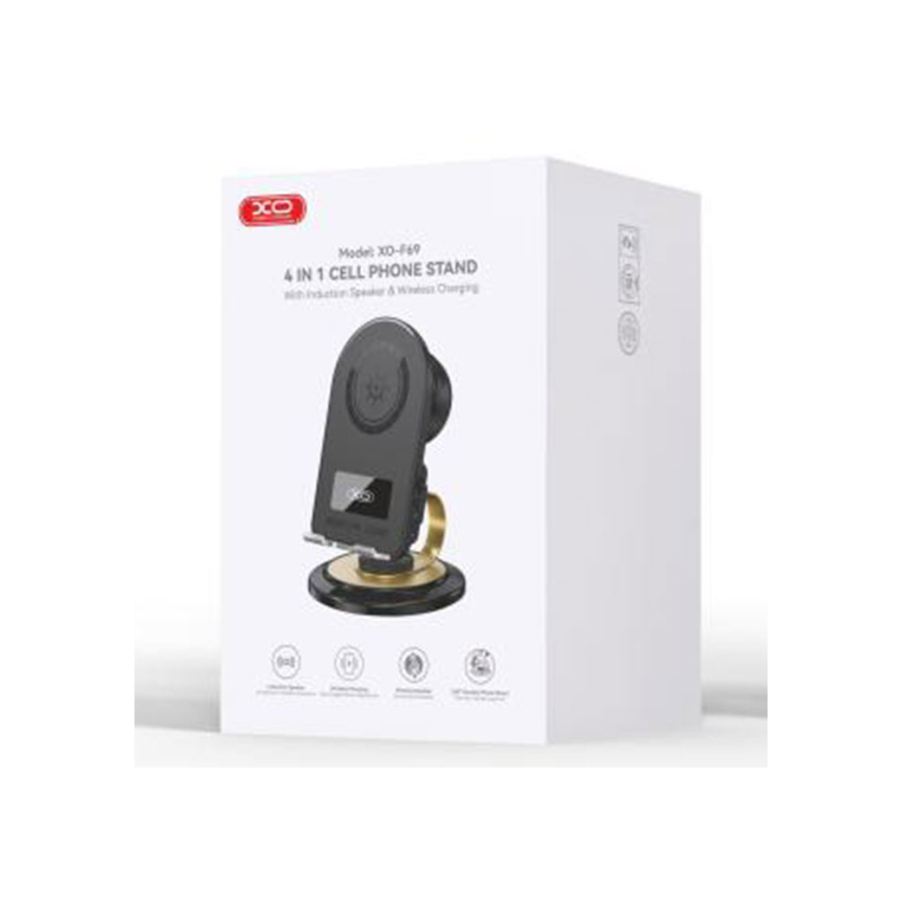 Suport Birou cu incarcare Wireless, 15W, MagSafe, Magnetic, Speaker BT, BLACK – XO F69 [1]