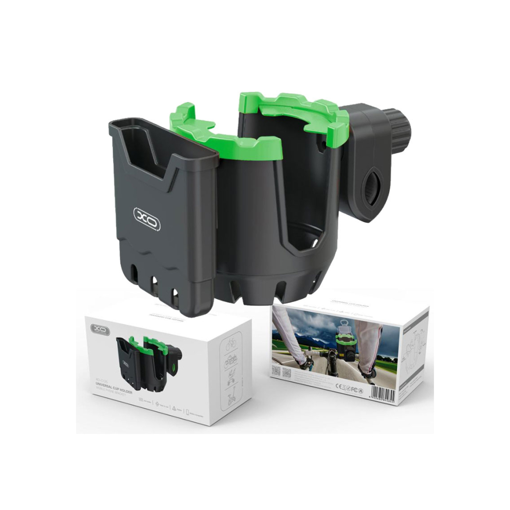 Suport Moto/Bike multifunctional, telefon/cup, montaj Ghidon, din ABS, Moto/Bike Black – XO C125 [1]