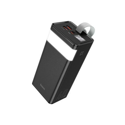 Baterii Externe - Baterie Externa Hoco, 1xUSB-C PD, 2xUSB-A QC 3.0, lampa LED, 40.000 MAh, Black – Hoco J86