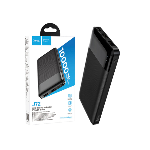 Baterii Externe - Baterie Externa Hoco Premium J72, 2xUSB-A, 10.000 MAh, Black – Hoco J72