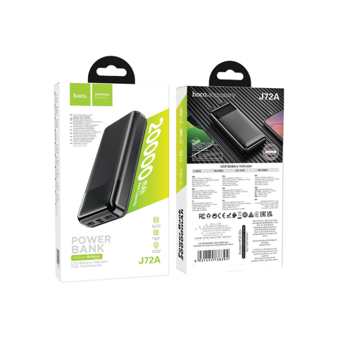 Baterii Externe - Baterie Externa Hoco Premium J72A, 2xUSB-A, 20.000 MAh, Black – Hoco J72A
