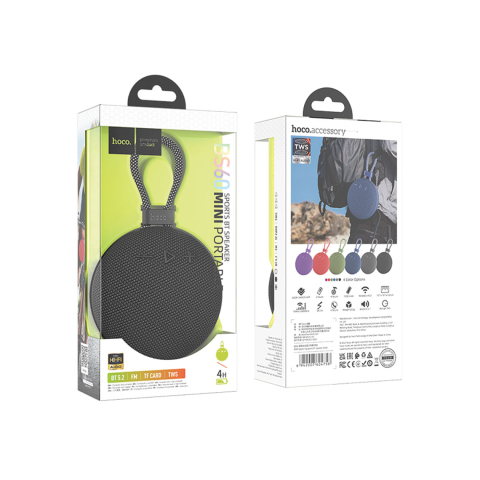 Boxe portabile - Boxa Portabila, BT 5.2, Wireless, 1200mAh, 5W, TF Card, USB, TWS, Sports, Black – Hoco BS60