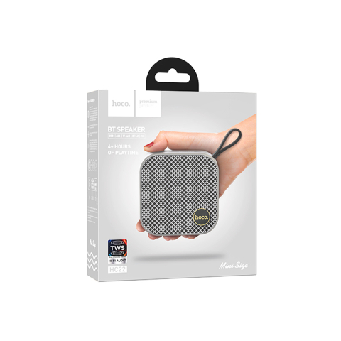 Boxe portabile - Boxa portabila, TWS, BT 5.2 Wireless, 5W, Auspicious Compact, Gray – Hoco HC22