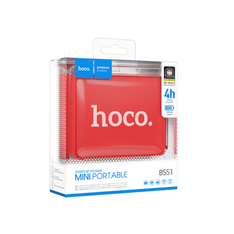Boxe portabile - Boxa Portabila, Wireless BT 5.3, 5W, 1200mAh, Sport Brick, Red – Hoco BS51