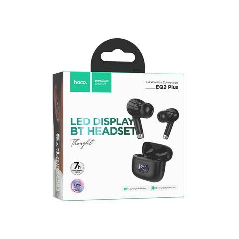 Casti Wireless - Casti Wireless, Ear Buds, BT 5.3, 300mAh, BLACK – Hoco EQ2 Plus