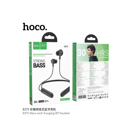 Casti Wireless - Casti Wireless, Ear Buds, BT 5.4, 200mAh, Neck Holder, MultiFunction, BLUE – Hoco ES75